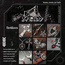 Mysterious Jewelry, Women's Gothic Jewelry Set Random Accessories (Gothic Witch Punk Necklace, Earrings, Rings, Bracelets/Bracelets), Unique Halloween Mysteries Or Birthday Gifts - 隨機的 - 查看 4