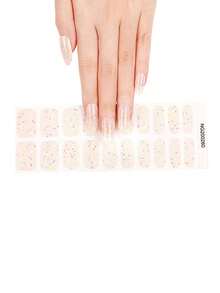 1 Box mit 20 Stücke natürliche, langanhaltend, klassische, selbstleuchtende Glitzer Nagel Aufkleber, Mehrfarbiges Design für UV Gel Maniküre, einfach anzubringen und zu entfernen - Verschiedenfarbig - Übersicht 5