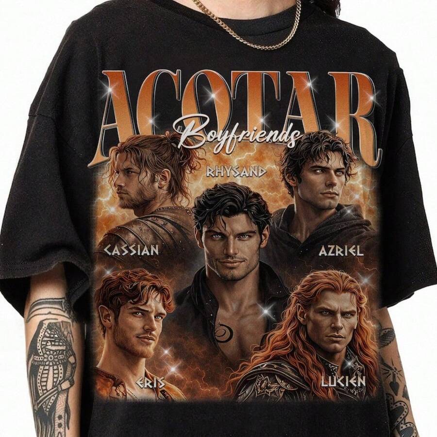 Rhysand Cassian Azriel ACOTAR Shirt, Velaris Shirt, The Bat Boys Bootleg Shirt, Gift For Book Lovers, Gift For Her - màu đen - Xem 1