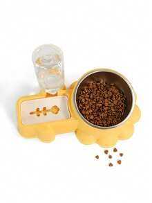 1pc 15 Degree Tilted Anti-Neck Strain Pet Bowl, Multifunctional Pet Feeding & Drinking Supplies, Plastic Cat Bowl - 500ml - View 6