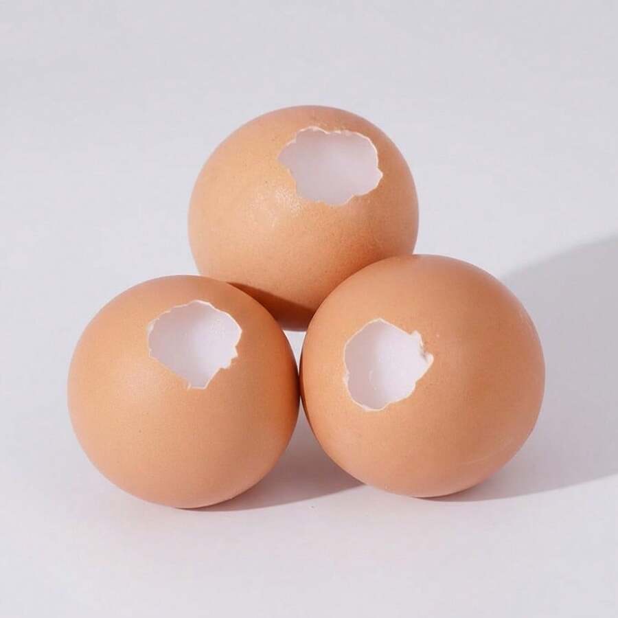 Realistic Egg Squishy Stress Relief Toy With Shell – Creative Squeeze Fidget Desk Accessory, Soft Slow Rising Decompression Toy For Office Relaxation - Multicolor - View 1