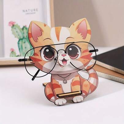 Winnsell 木制眼镜架，木制拼图眼镜架，宠物眼镜展示架，时尚眼镜收纳架，家居办公装饰礼品，适合儿童和成人（不含眼镜）