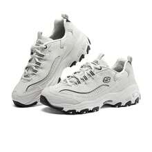 Skechers 女士休闲鞋，D'LITES系列时尚系带运动鞋，舒适轻便透气运动休闲鞋，896193-LTGY - 淺灰色 - 查看 1