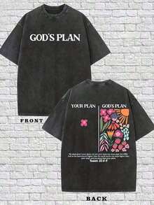 Male And Female Neutral Short SleevesCotton-Shirt. GOD'S PLAN,YOUR PLAN, God's Plan Transcends Human Plans, Bible Verses (Isaiah 55:8-9), Religious Themed-Shirts, Artistic Floral Illustration-Shirts With Round Necks. Short Sleeve., Heat Transfer Printing Design, Spring And Autumn Casual-Shirt. Double Sided Printed-Shirt Spring Casual Wear, Made Of Breathable Fabric. . . . . . Classic Regular Short Sleeved, Fashionable And Cool Design, High-Quality Printing, Fashionable-Shirt, Women's Pattern-Shirt, Fun Pattern-Shirt, Pattern-Shirt, Casual Loose-Shirt,% Cotton-Shirt, Soft, Breathable And Comfortable, Washable-Shirt, Casual Street Style-Shirt, Suitable All Seasons, Very Suitable Casual Wear And Street Style. They Are Excellent Gifts Family And Friends.Printing2025 - 黑色 - 查看 11