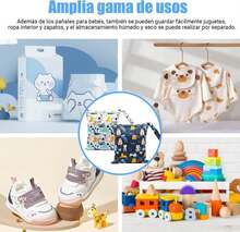2 Bolsa Impermeable para Ropa Mojada,Bolsas para Paales Mojados y Secos,Bolsa para Ropa Mojada Natacion Reutilizables y Lavables,para Traje de Bao, de gimnasio, Guardería,Ropa Sucia - Blanco - Ver 7