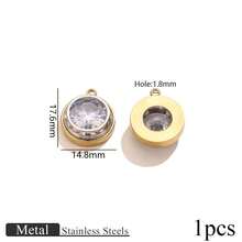 1 pieza Juego de joyería de collar con colgante y aretes de acero inoxidable con zafiro azul y cristal transparente, versátil y de moda, adecuado para mujeres - colgante - Ver 10