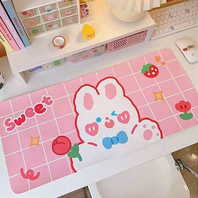 Mouse pad fofo e pequeno, Tapete de mesa estilo Ins para meninas, Almofada suave e criativa, Rosa, Tapete de teclado de computador estilo japonês