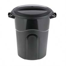 Hyper 20 Gallon Heavy Duty Plastic Garbage Can, Included Lid, Black - 20 加侖+1 - 查看 5