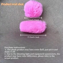 2pcs Plush Handbrake Cover And Gear Shift Knob Cover, Soft Faux Fur, Fits Manual Transmission, Universal Car Accessories - Plush - View 9