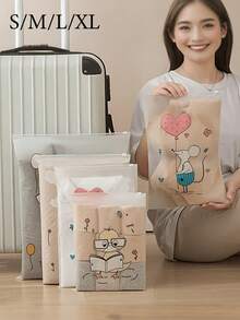 Túi đựng quần áo bằng nhựa có khóa kéo, túi đựng đồ du lịch có khóa kéo mờ, túi đựng đồ dùng cần thiết khi đi bệnh viện, thích hợp để đựng quần áo, giày dép, đồ dùng du lịch, đồ dùng học tập. - Nhiều màu - Xem 4