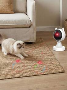 PETSIN Interactive Laser Chasing Cat Toy - USB Rechargeable, Handheld Or Desktop, Auto Timer Switch, Endless Fun - White - View 3