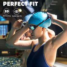 Adult Fitness Swim Goggles Comfortable Fit & View - Aqua & Clear - View 6