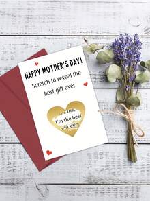 1 Set Mother's Day Scratch Card With Envelope, Fun Interactive Mother's Day Scratch Card To Reveal Special Mother's Day Gift, Daughter/Son's Scratch Surprise Announcement Card Suitable For Mother's Day, Mother's Day Gift - A - View 4