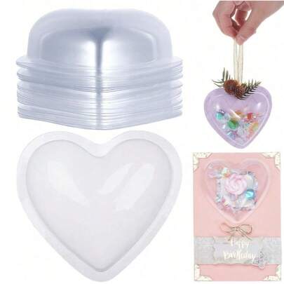 30pcs Sweet Heart Shaped Transparent Plastic Pads, DIY Craft, Transparent Cover, Decoration For Birthday, Wedding Anniversary, Valentine's Day, Mother's Day Gifts