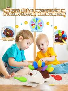 1pc Children's Early Education Hedgehog Puzzle Toy, Develops Intelligence And Hand-Eye Coordination, Infant Holiday Gift - Multicolor - View 5