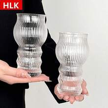 2pcs Creative Unique Shaped Glass Cup, Classic Striped Design, High-Quality Water Glass, Craft Beer Glass, Champagne Glass, Cocktail Glass, Beverage Cup - transparent - View 7