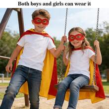 Hero Cloak & Mask Set, Kids Roleplay Costume Combo, Boys Superhero Dress Up, Holiday Party Outfit, Includes Reversible Hero Cloak & Hero Mask, Unisex, Girls Shawl, Halloween Costume, Birthday Gift, Holiday Gift, Party Favor, Halloween Gift, Christmas Gift, Surprise Gift - Multicolor - View 4
