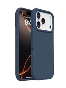 New Luxury Shock-Resistant Soft Case, Deep Blue, Compatible With IPhone 17/16/15 Pro/14 Plus/13/12/11/17 Pro Max/Air, Anti-Fall Smooth, Anti-Shock Design, Fashion Minimalist, Skin-Friendly Material. - Navy Blue - View 4