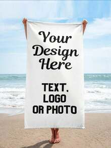 1pc Customized Beach Towel, Personalized Photo Towel, Customized Logo Towel, Customized Text Towel, Personalized Beach Towel, Customized Dog Photo Towel, Summer Holiday Bathroom Decor, Multi-Functional, Durable, Decorative, Reusable, Refined, Fashionable, High-Quality, Vibrant Colors, Modern, Customized, Personalized, Unique, Ideal Gift For Her, Anniversary, Valentine's Day, Mother's Day, Birthday, Father's Day, Graduation, Wedding, Housewarming,Microfiber Customized Beach Towels Polyester Beach Towels Personalized Custom Beach Towel, Custom Your Image/Text/Photo Beach Towel  2D Flat Printed Beach Towel,Soft And Absorbent Microfiber Towel, Multicolor Beach Towels Suitable For Bathroom, Swimming, Fitness, Yoga, Lightweight And Portable, Wind And Sun Protection, Sand-Proof, Ideal For Summer Travel, Vacation, Bathroom Decor Suitable For Men And Women Beach Essentials Summer Beach Essentials Bathroom Towels - Multicolor - View 3