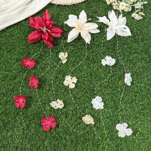 1个百合花夏威夷风情发夹，女士流苏花朵鳄鱼夹，热带花朵发饰，适合夏季海滩度假，发爪，发夹，发卡 - 彩色 - 查看 2