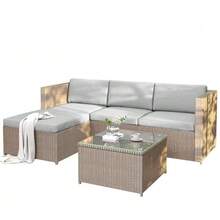 Outdoor Table & Chair Sets - Khaki - View 12
