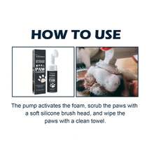 YEGBONG Pet Paw Cleaning Foam, Dog Cat Gentle Pet-Friendly Skin Care No-Rinse Dirt & Odors Removal Convenient Portable Foot Paw Cleaning Pet Healthcare Easy Cleaning Pet Product - Black - View 8