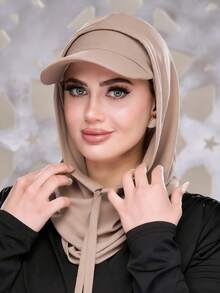 2 chiếc mũ trùm đầu nữ màu trơn - Băng đô thể thao đa năng có dây rút và vành co giãn, thoáng khí, thoải mái, vành rộng thấm hút mồ hôi, mũ thể thao đa chức năng, khăn quàng cổ thời trang tối giản, mũ trùm đầu và vành co giãn. - Nhiều màu - Xem 2