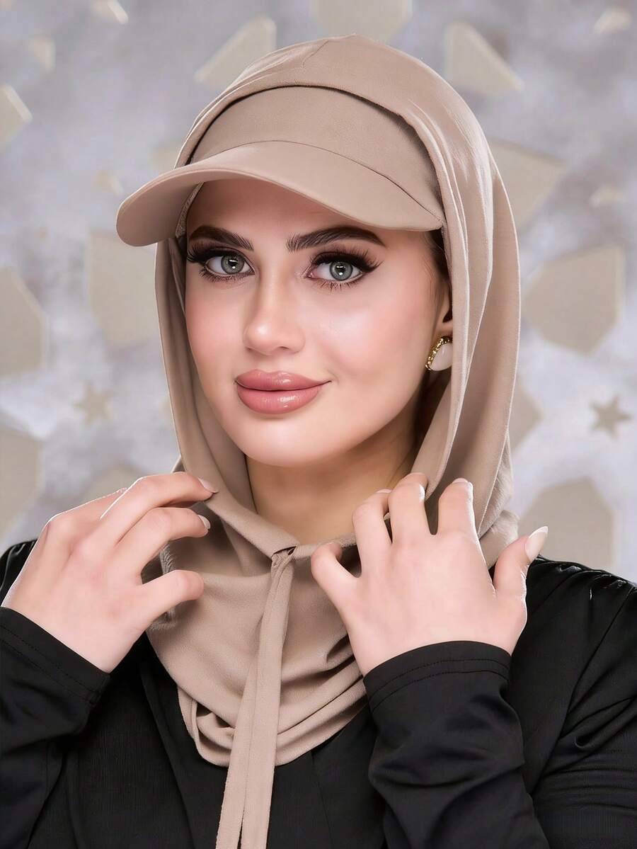 2 chiếc mũ trùm đầu nữ màu trơn - Băng đô thể thao đa năng có dây rút và vành co giãn, thoáng khí, thoải mái, vành rộng thấm hút mồ hôi, mũ thể thao đa chức năng, khăn quàng cổ thời trang tối giản, mũ trùm đầu và vành co giãn.