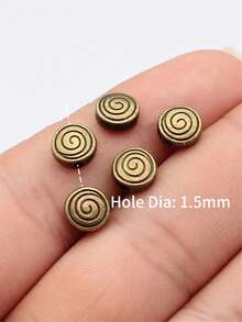 20 hạt rỗng xoắn ốc dùng để trang trí DIY và làm trang sức. - đồng thau - Xem 4