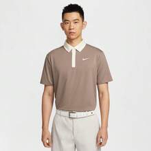 Nike 男士 AS M NK DF TOUR CONTRAST POLO 针织翻领短袖 Polo 衫 TFZ7502-233 - 棕色 - 查看 1