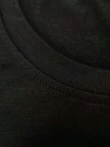 Women's Smile You Are Beautiful Print Basic Crew Neck T-Shirt Casual Loose Fit Summer Daily Short Sleeve Top - 黑色 - 查看 3