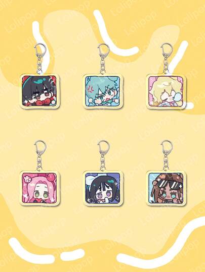 1 pieza Figura de escenario mini de acrílico con diseño de alienígena de dibujos animados, lindo accesorio de llavero/colgante, decoración de mochila/bolso/monedero, regalo para amigos