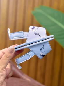 0-1 Years Old Infant Infant Boys/Girls Animal Pattern PU Hook And Loop Flat Casual Fashion Sandals, Suitable For Daily, Summer, Beach, And Toddler - Baby Blue - View 3