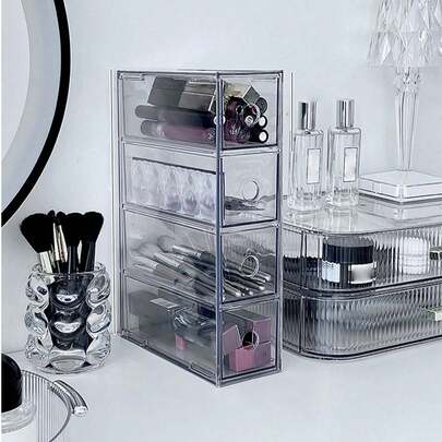 1 hộp đựng đồ dùng văn phòng bằng acrylic dung tích lớn, có thể sử dụng theo chiều ngang và chiều dọc, dùng để đựng bút, kính áp tròng, đồ dùng học tập, bút dạ, văn phòng phẩm và kính mắt.