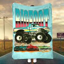 1PC 3D Monster Jam Monster Truck Cartoon Blanket, Edgy Gift For Motorsports Fans, Themed Man Cave Decor, Retro Sci-Fi Party Accent & Race Day Souvenir,Soft Throw Blanket For Home Bedroom Bed Sofa Picnic Travel Office Cover Blanket, Multiple Sizes 50x60 To 60x80 Inches - Nhiều màu 16 - Xem 11