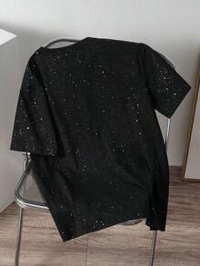 Men's White Knitted Fabric T-Shirt With Los Angeles Graphic Print Short Sleeves And Round Neckline Regular Fit.Summer XL6Z - 黑色 2 - 查看 5