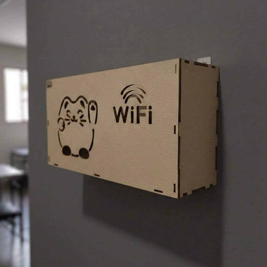 Porta Modem/Roteador de Parede em MDF Cru - 1 unidade - Visão 1