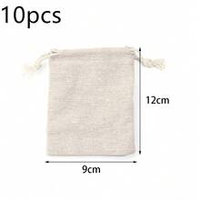 5/10 pièces/Paquet Sacs à cordon en lin, Pochettes en lin de couleur unie simple de tailles multiples pour bijoux, cosmétiques, jouets, décorations, stockage anti-poussière - sac en lin - Voir 13