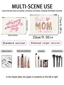 Personalized Canvas Cosmetic Bag, Mother's Day Gift, Suitable For Wedding Season And Other Holidays, Beauty And Health, Perfect Wedding Gift - Multicolor - View 11