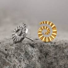 1 chiếc khuyên môi dạng đinh tán phẳng, ren trong, chất liệu titan ASTM F136, không ren, kiểu xoắn ốc, hình rắn biển, xỏ khuyên vành tai. - Không có ren - Xem 2