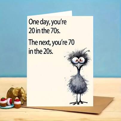 Thiệp chúc mừng sinh nhật lần thứ 70 hài hước với thiết kế hoạt hình ngộ nghĩnh - Câu nói dí dỏm "Bạn mới 20 tuổi vào những năm 70" - Thích hợp làm quà tặng cho ông bà, các cặp đôi và quà tặng vui nhộn - Bao gồm phong bì - Giấy chất lượng cao - Lý tưởng cho lễ kỷ niệm sinh nhật lần thứ 70, thiệp sinh nhật hài hước.