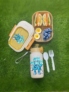 Bộ hộp cơm trưa cỡ lớn kiểu pixel màu xanh dương họa tiết 67 chữ cái, hộp vuông dung tích lớn kèm cốc nước, đũa và thìa, thiết kế hoạt hình dễ thương, chất liệu nhựa bền, chỉ rửa bằng tay, rất phù hợp cho sử dụng hàng ngày, đi làm, quà tặng sinh nhật, quà tặng ngày lễ, quà tặng ngày Valentine hoàn hảo. - Nhiều màu - Xem 4