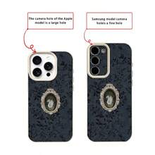 Casing Ponsel Retro 1 buah Bahan TPU Elegan Beludru Motif Angsa Gelap Kompatibel dengan iPhone 17 Pro Max/17/16 Pro Max/15/13/12/11, S20 FE/A15/S24/A55, Note 11/Note 12/Note 13 Pro, Pelindung Lembut Anti Jatuh Cakupan Penuh - Putih - View 7