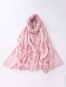 1pc Cotton Solid Color Scarf Shawl, Versatile Women's Beach Cover-Up, Lightweight & Soft, Classic Scarf/Shawl/Blanket, Large Size Suitable For Evening Dress Party, Travel, Office, Wedding - Multicolor - View 14