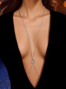 Women's Decorated Body Chain, Suitable Daily Wear - 銀級 2 - 查看 6