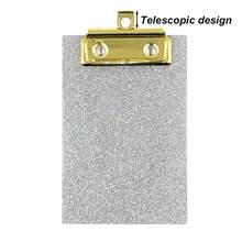 1个银色/粉色/紫色闪光亚克力迷你备忘录夹，书写板钢夹，笔记本夹，压力夹，扁平夹，菜单夹，学生/秘书夹，多功能办公文件夹 - 文件夾書寫板 - 查看 15