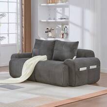 Sofas & Couches - Dark Gray + Corduroy + Foam + 2 Seat-2 - View 2