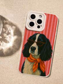 可爱狗狗时尚条纹图案液态硅胶手机壳，全方位保护，防震防摔，TPU软胶材质，兼容 13/11/17/17 Pro/16/14/15/15 Pro/15 Plus/15 Pro Max/7 Plus/8 Plus/X/Xs Max/Xr/11 Pro/12 Pro/13 Pro/14 Pro/12 Mini/13 Mini/11 Pro Max/12 Pro Max/13 Pro Max/14 Pro Max/14 Plus/17 Pro Max/17 Air/6/6s Plus/7/8/16 Pro/16 Plus/16 Pro Max/SE2/17 Pro Max 和三星手机Galaxy/A54/A14/A12/A13/A15/A32/A33/A24/A52S/S20/S21/S22/S23/S24/S23Plus/S24ultra/S25/A15/A33/A23 - 彩色 - 查看 4