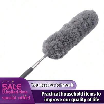 فرشاة تنظيف قابلة لإعادة الاستخدام وقابلة للغسل من الألياف الدقيقة مع مقبض قابل للتمديد، لتنظيف المراوح والستائر والأثاث والفرشاة التلسكوبية من الفولاذ المقاوم للصدأ، أداة تنظيف السيارة والمنزل، فرشاة تنظيف الأتربة من الألياف الدقيقة WEXX