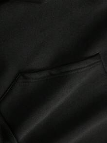 Men's New  Hoodie Casual Sports Style With Skull And Print Design Kangaroo Pocket Front Lettering Essentials Hoodie Hoodie Women Sweatshirts Women Hoodies Men's Hoodie Sweatshirts Men Essentials Fear - màu đen - Xem 2